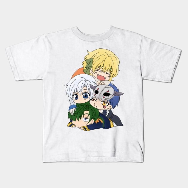 The Four Dragon Warriors Chibi Kids T-Shirt by katelin1